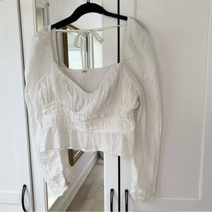 Free People gauzy cotton romantic top NEW